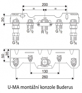 U-MA montážní konzola Buderus GB 072